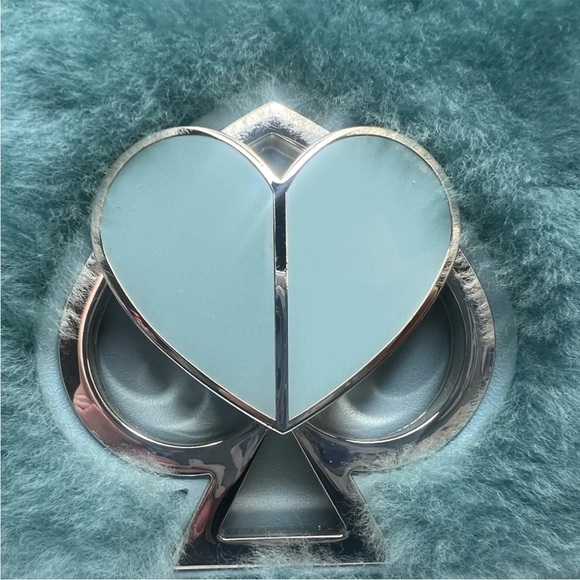 Kate Spade Nicola Faux Fur Crossbody Gold Chain Bag Purse Spearmint Green - Picture 4 of 16